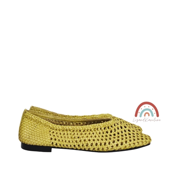 New! Madewell The Mylie Ballet Flat in Handwoven Leather Iced Lemon - Picture 4 of 12